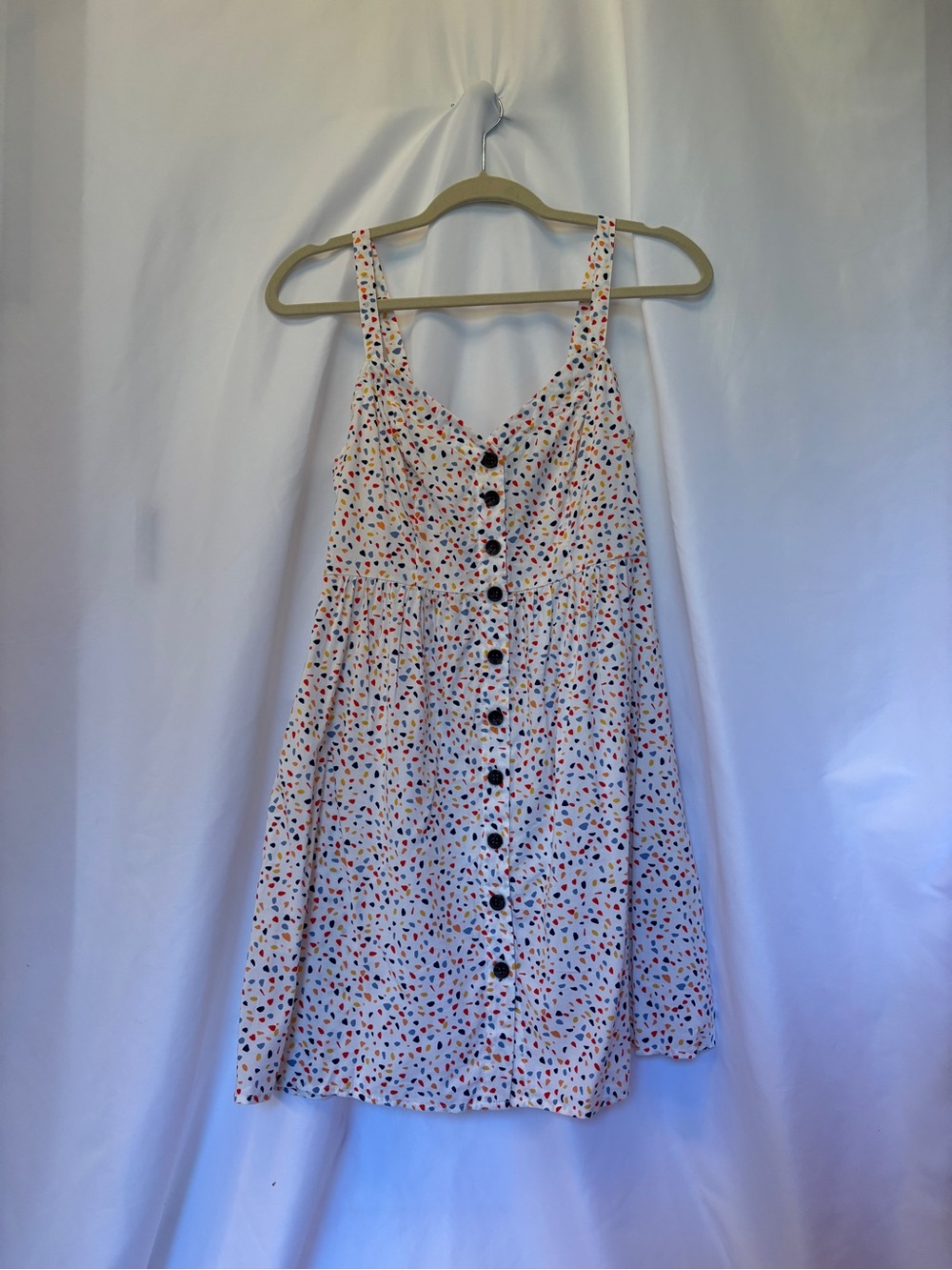 NWT: Banana Republic White XS Petite - Sundress with Multicolor Confetti Print